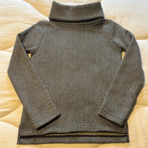 J. Crew Tops - Super Soft & Comfy! J Crew Herringbone Funnel Neck Sweatshirt (Black and White)